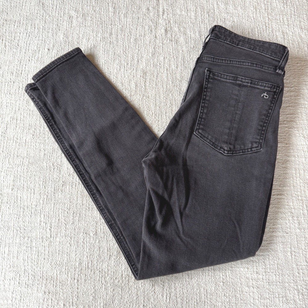 RAG & BONE Nina High Rise Ankle Skinny Jeans Black W27